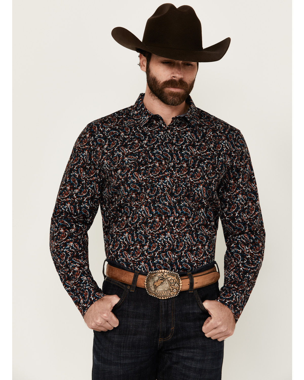 Men's Take Flight Paisley Print Long Sleeve Snap Western Sh