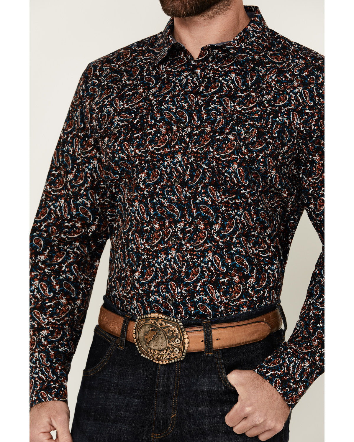 Men's Take Flight Paisley Print Long Sleeve Snap Western Sh