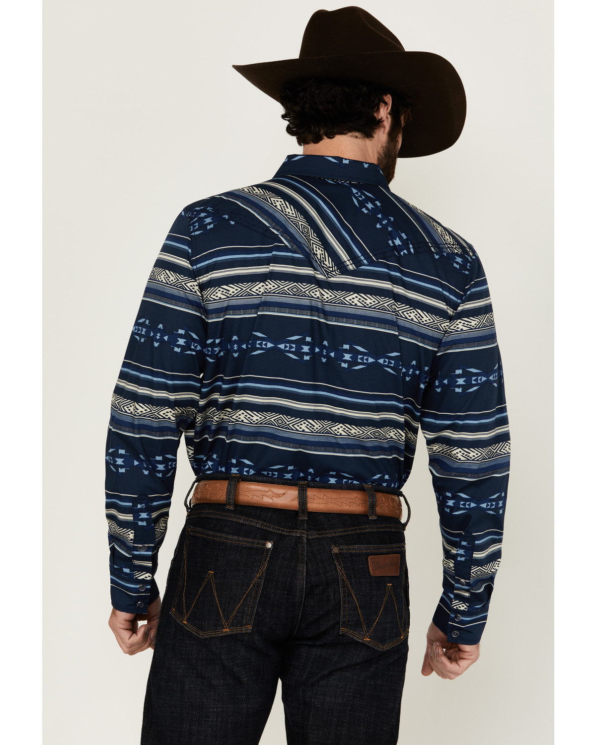 Men's Distance Southwestern Striped Long Sleeve Snap Wester