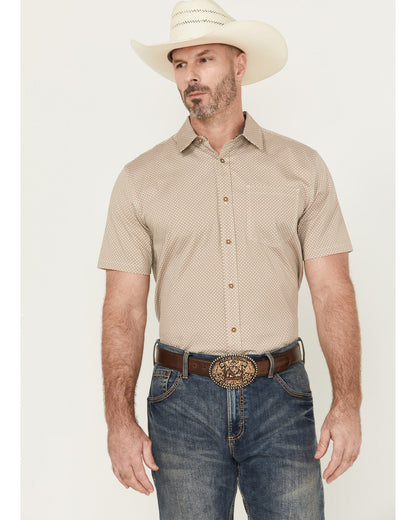 Men's Grill And Greet Geo Print Short Sleeve Button-Down St