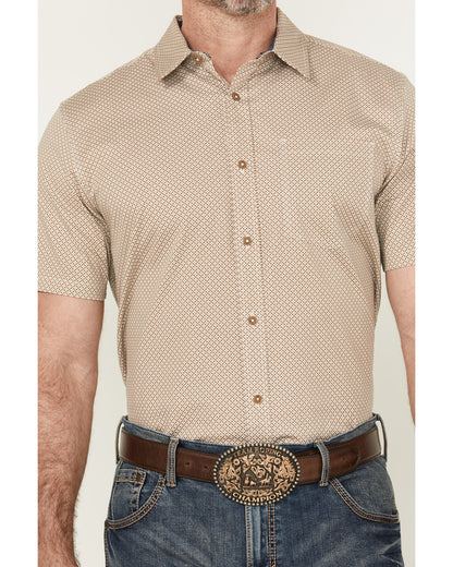 Men's Grill And Greet Geo Print Short Sleeve Button-Down St