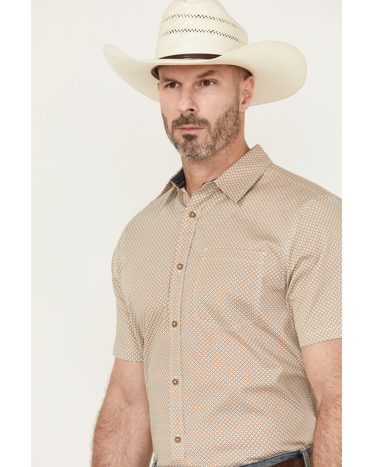 Men's Grill And Greet Geo Print Short Sleeve Button-Down St