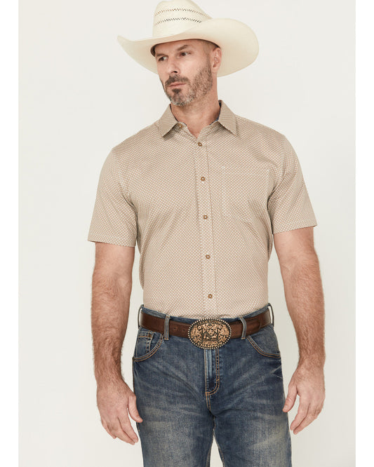 Men's Grill And Greet Geo Print Short Sleeve Button-Down St