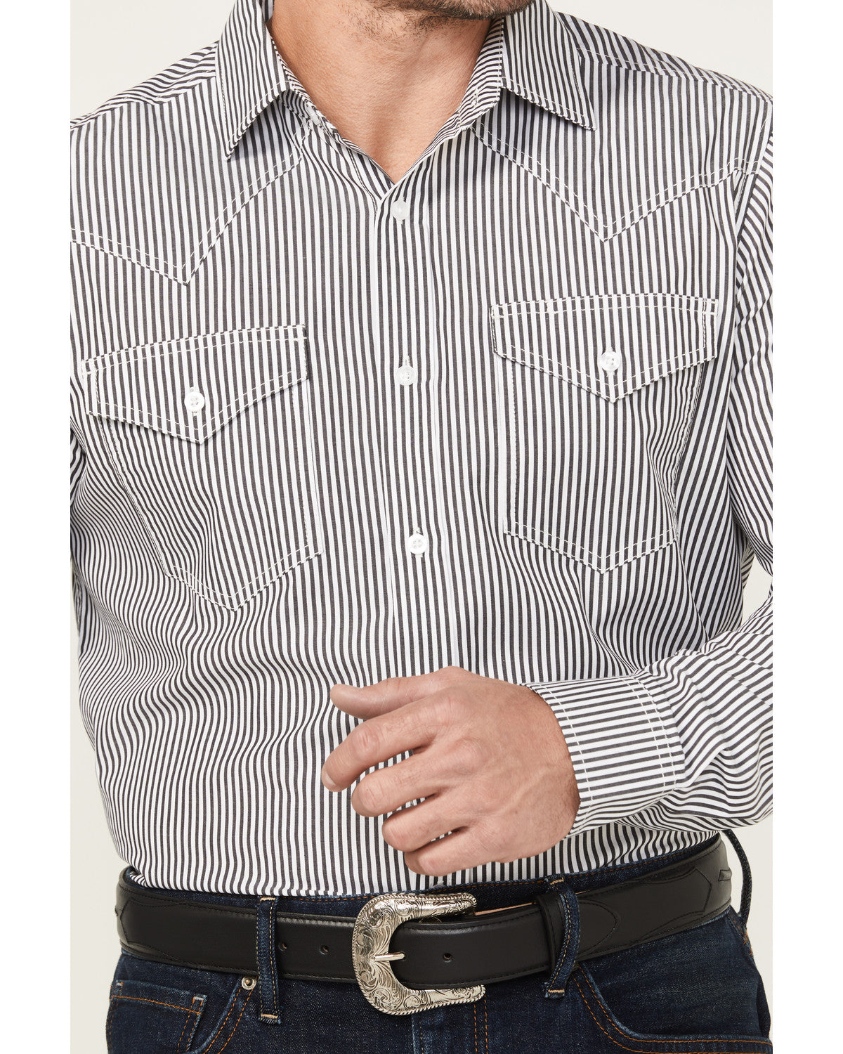Black 1978® Men's Condor Striped Print Long Sleeve Button-D