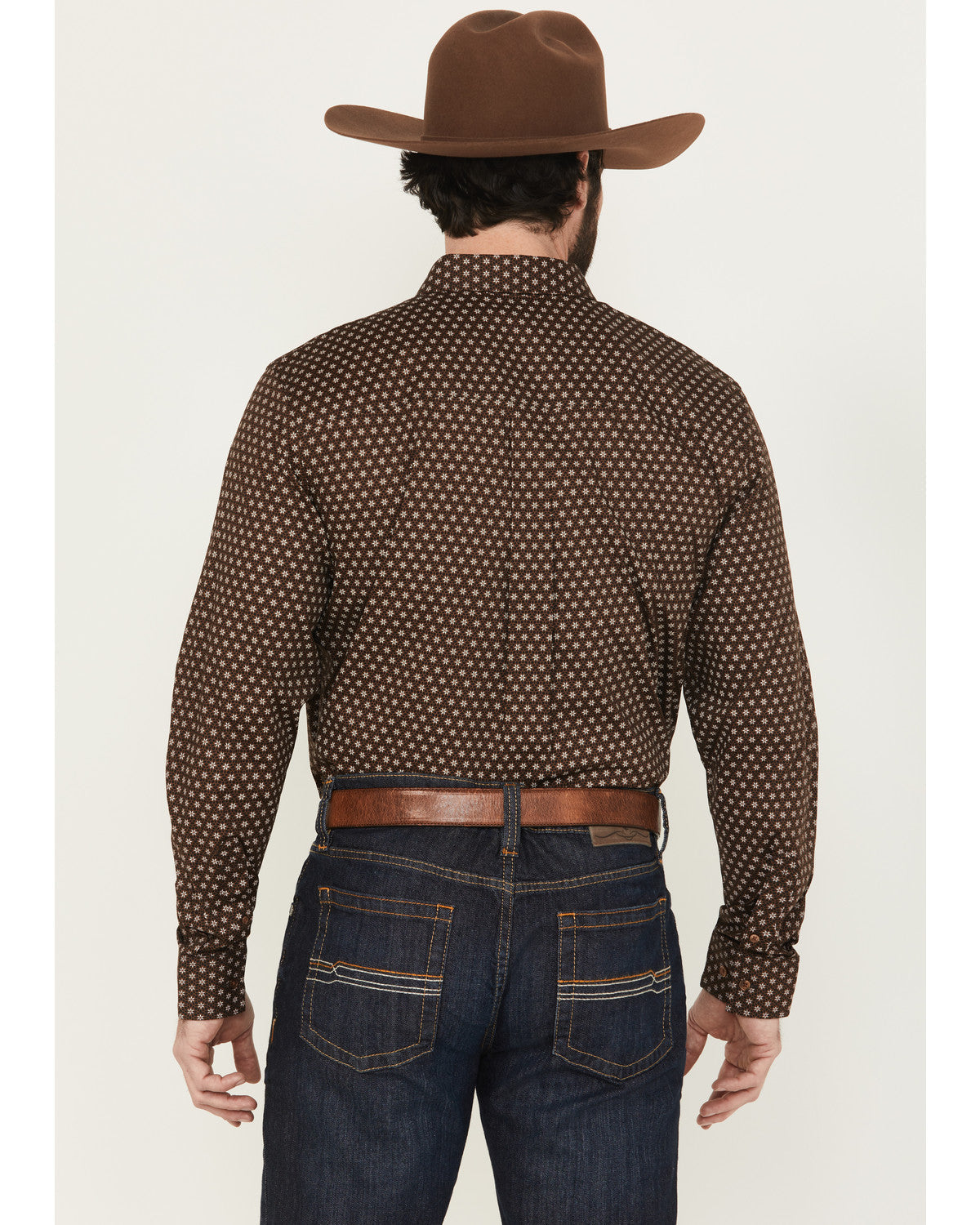 Men's Sebastian Geo Print Long Sleeve Button-Down Stretch W