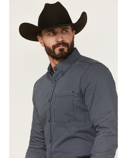 Men's Chris Geo Print Long Sleeve Button-Down Stretch Weste