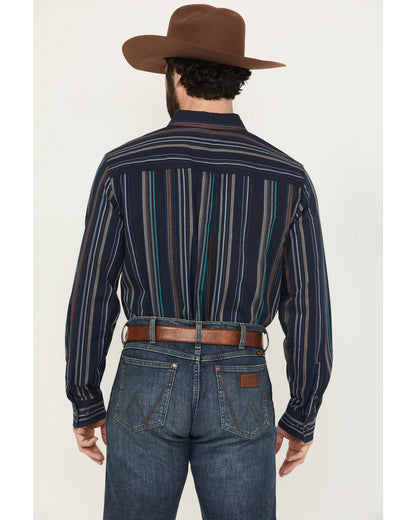 Men's Blake Striped Long Sleeve Button-Down Stretch Western