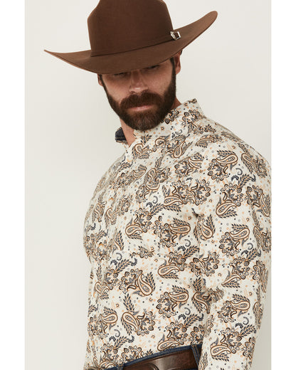 Men's Kendall Paisley Print Long Sleeve Button-Down Stretch