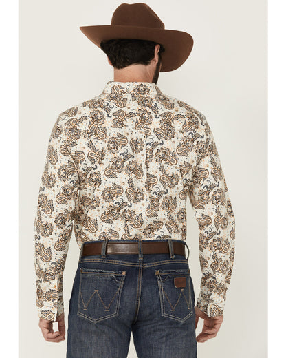 Men's Kendall Paisley Print Long Sleeve Button-Down Stretch