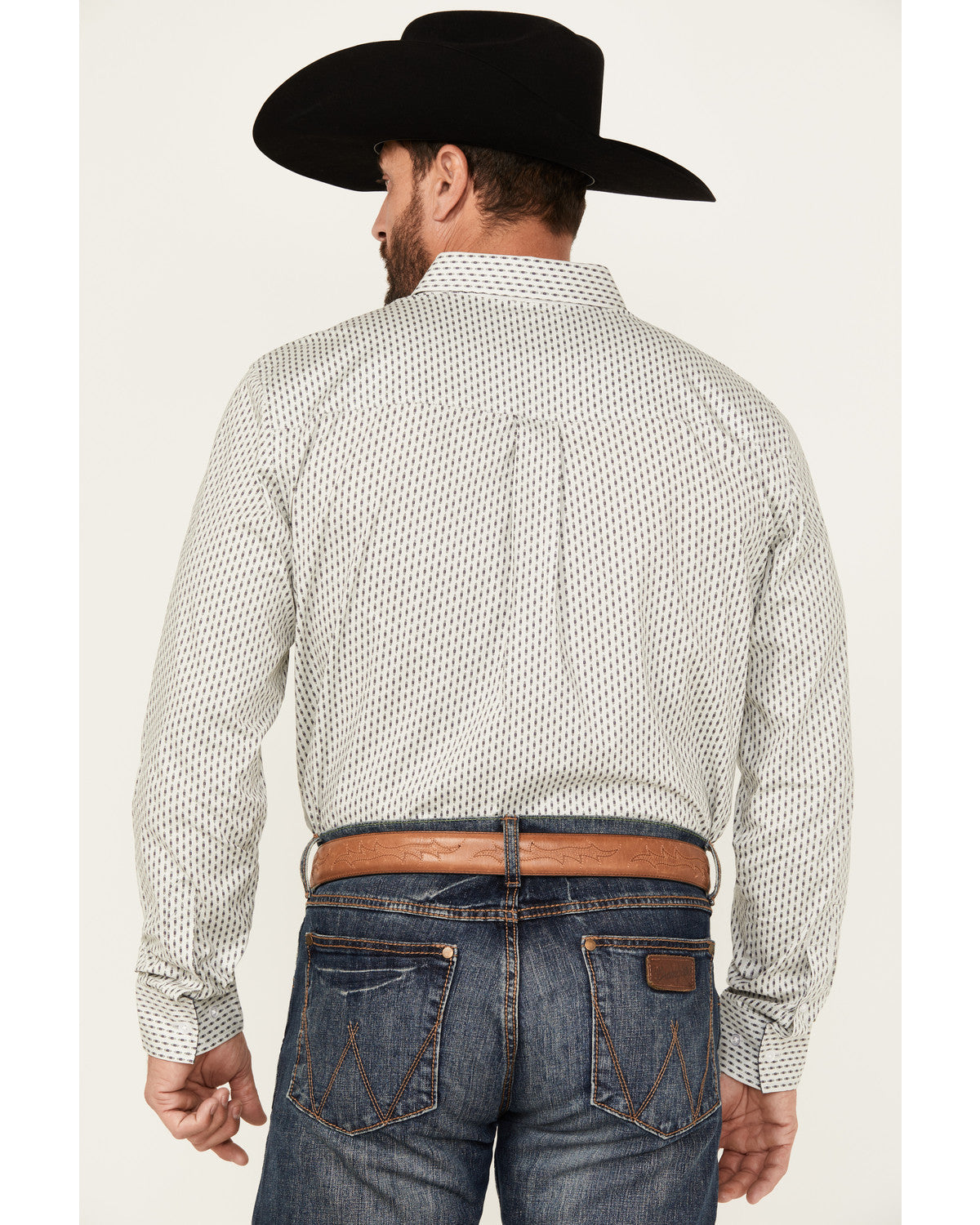 Men's Stirling Geo Print Long Sleeve Button-Down Stretch We