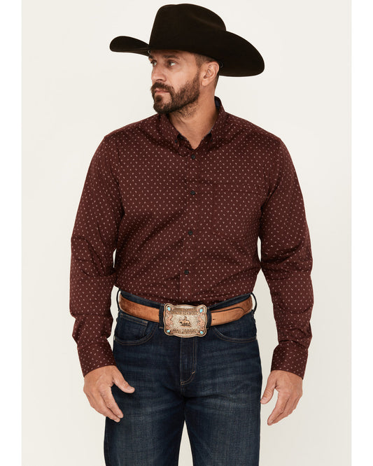Men's Williams Mini Floral Print Long Sleeve Button-Down St