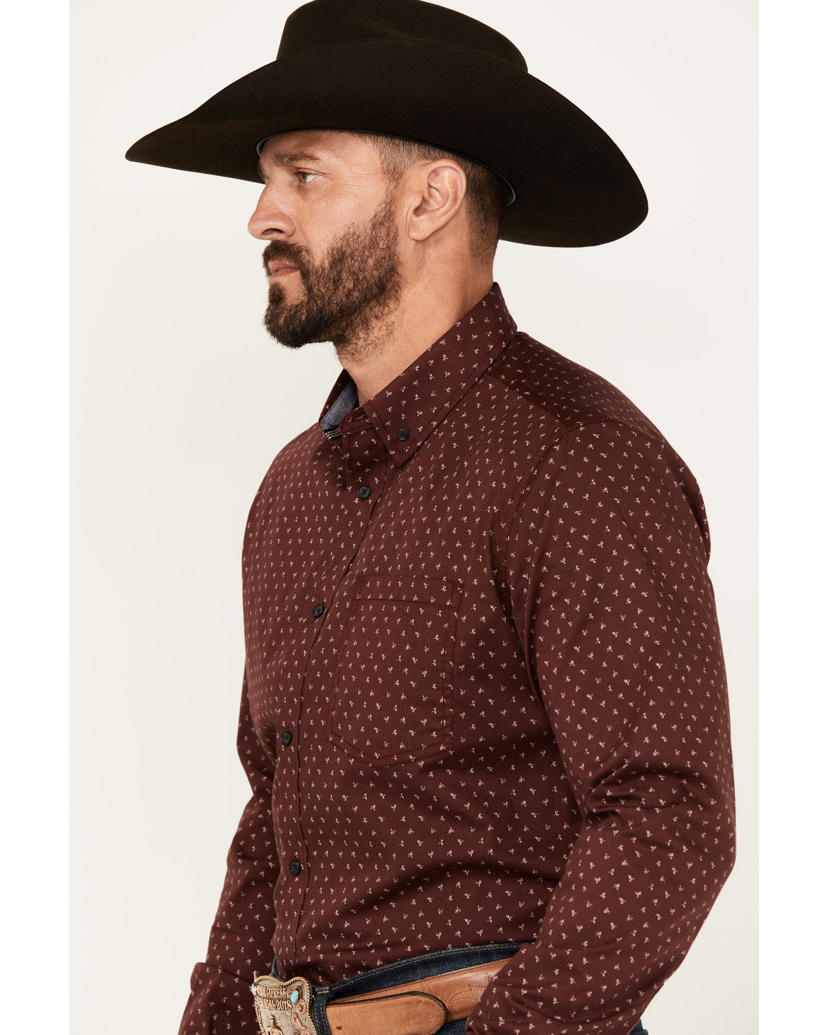 Men's Williams Mini Floral Print Long Sleeve Button-Down St