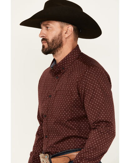Men's Williams Mini Floral Print Long Sleeve Button-Down St