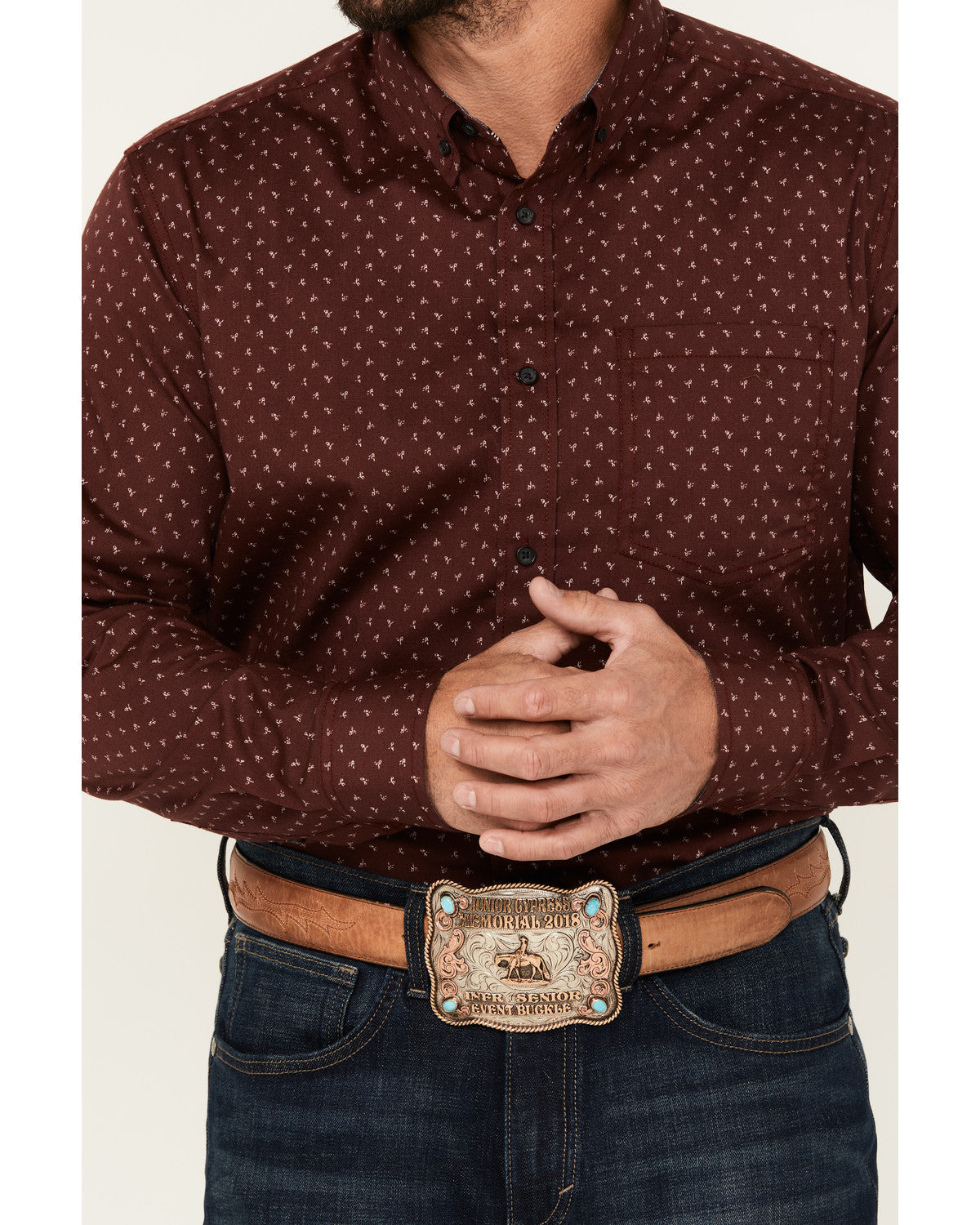 Men's Williams Mini Floral Print Long Sleeve Button-Down St