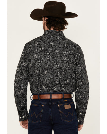Men's Parker Paisley Print Long Sleeve Button-Down Stretch