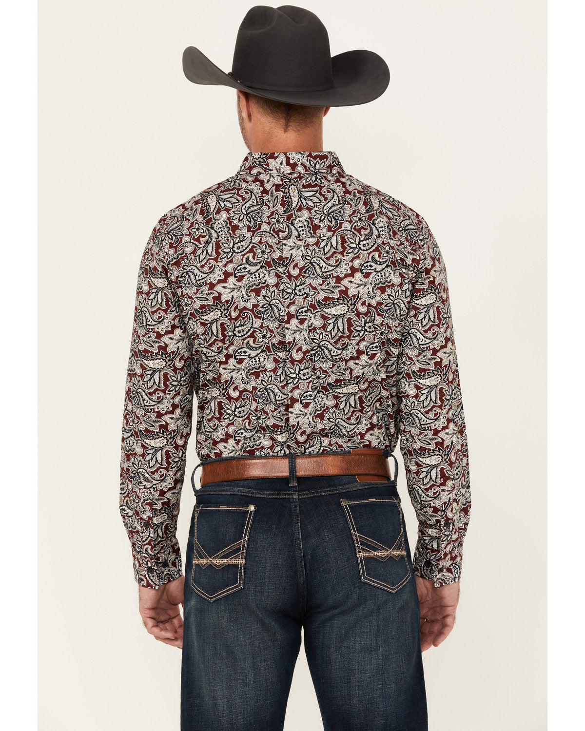 Men's Max Paisley Print Long Sleeve Button-Down Stretch Wes