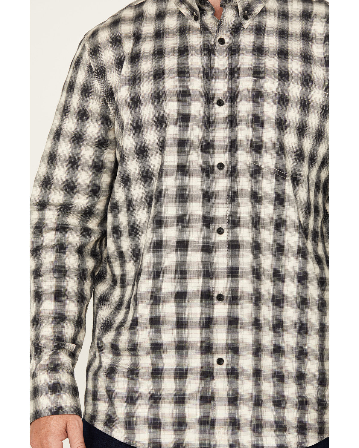 Men's Palamino Plaid Print Long Sleeve Button-Down Stretch