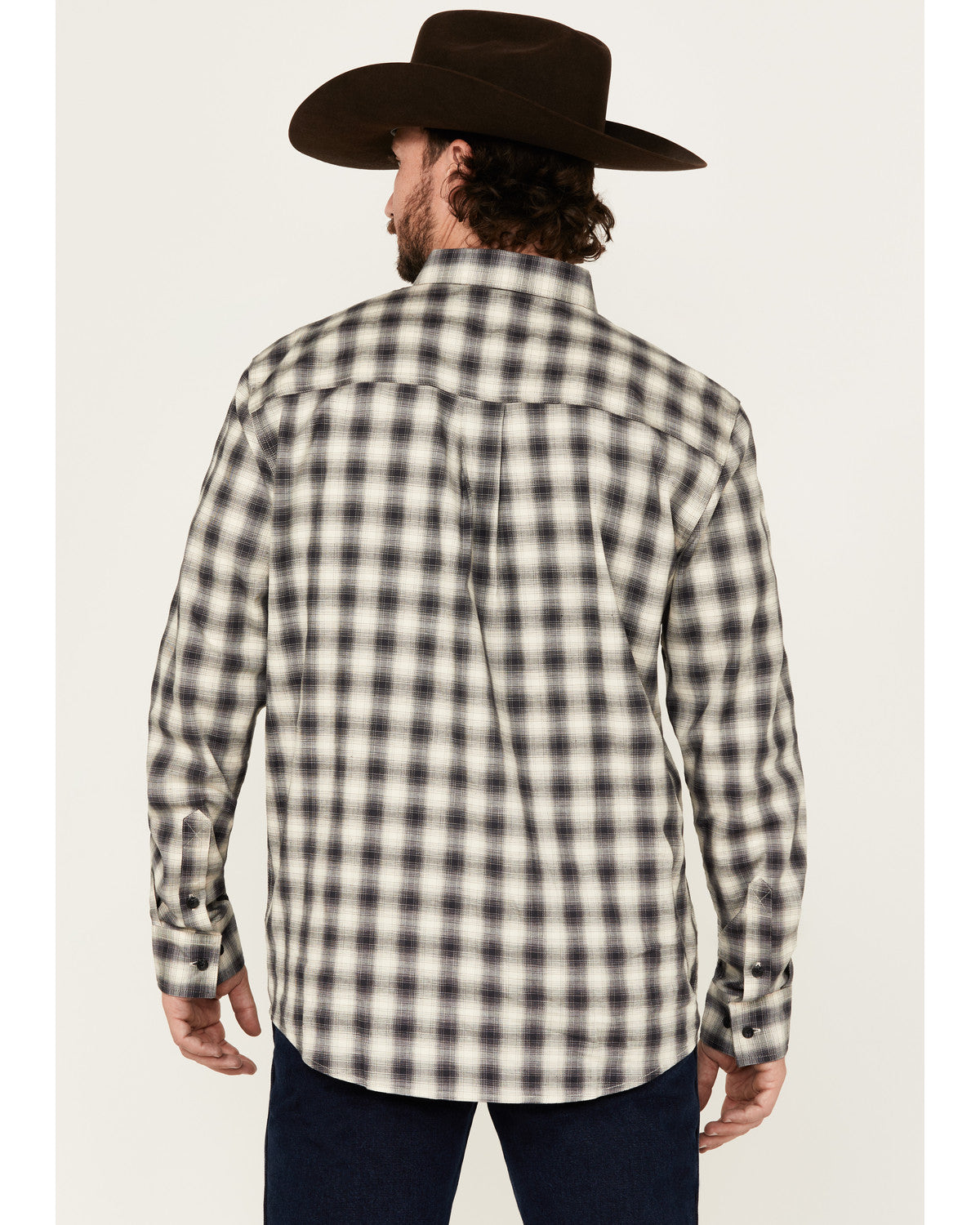 Men's Palamino Plaid Print Long Sleeve Button-Down Stretch
