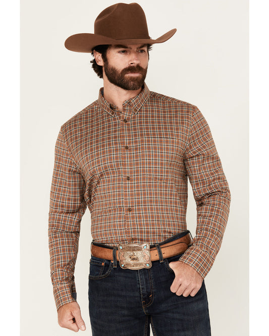 Men's Adkins Plaid Print Long Sleeve Button-Down Stretch We