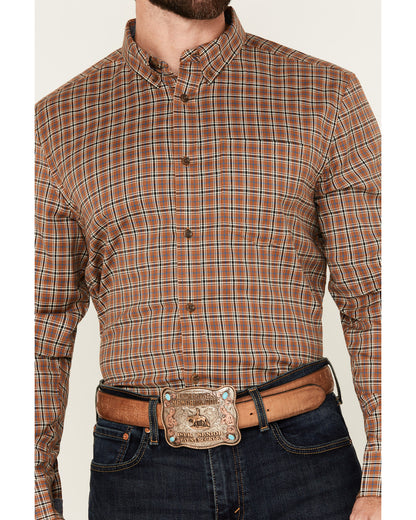 Men's Adkins Plaid Print Long Sleeve Button-Down Stretch We