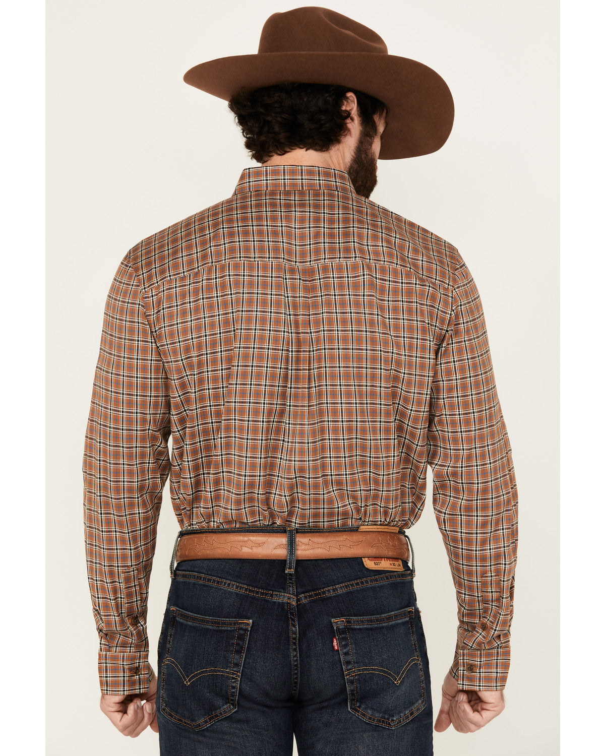 Men's Adkins Plaid Print Long Sleeve Button-Down Stretch We