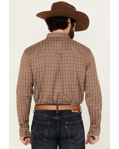 Men's Adkins Plaid Print Long Sleeve Button-Down Stretch We