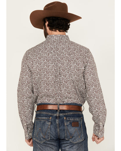 Men's Country Paisley Print Long Sleeve Button-Down Stretch