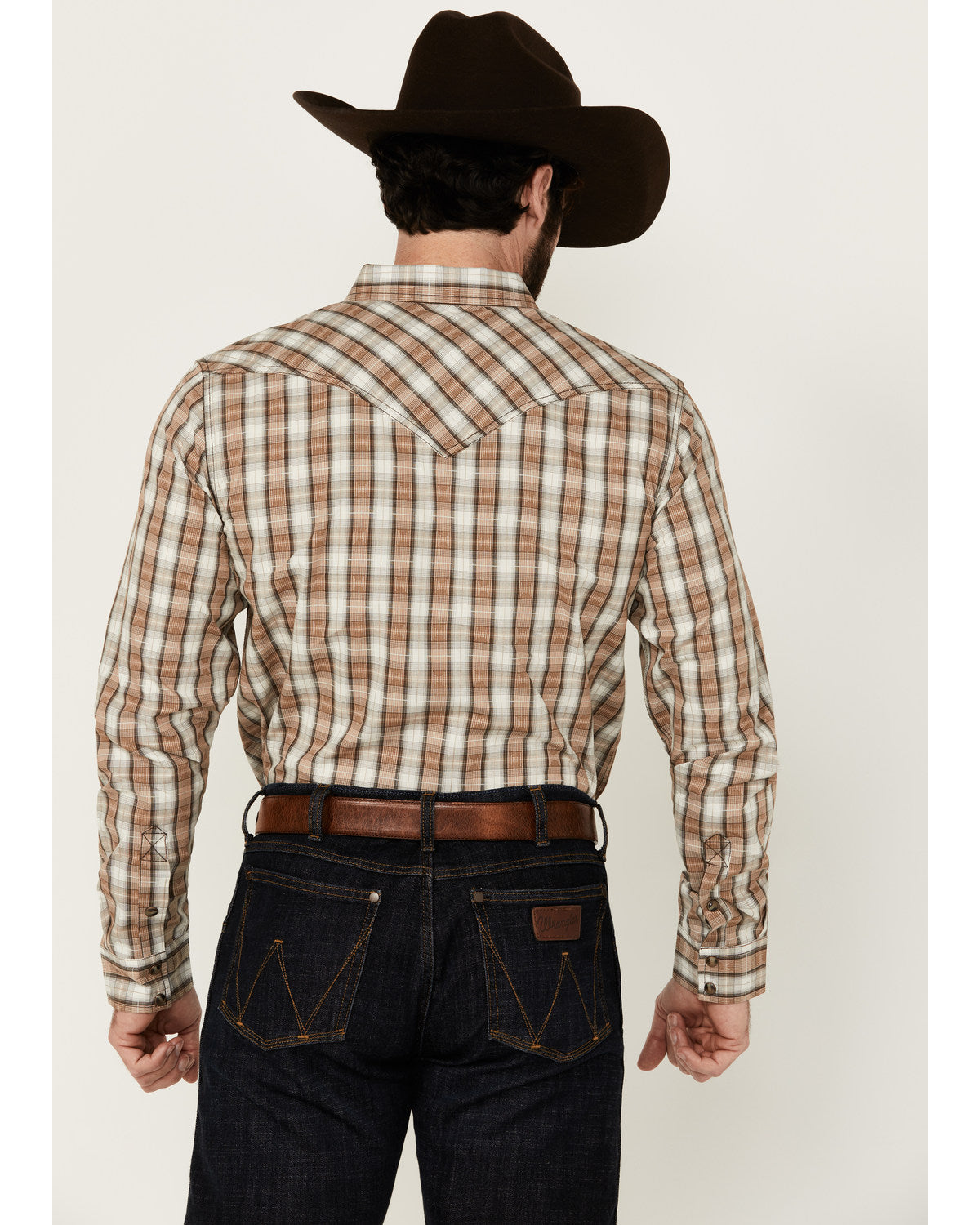 Men's Last Hurdle Plaid Print Long Sleeve Button-Down Stret