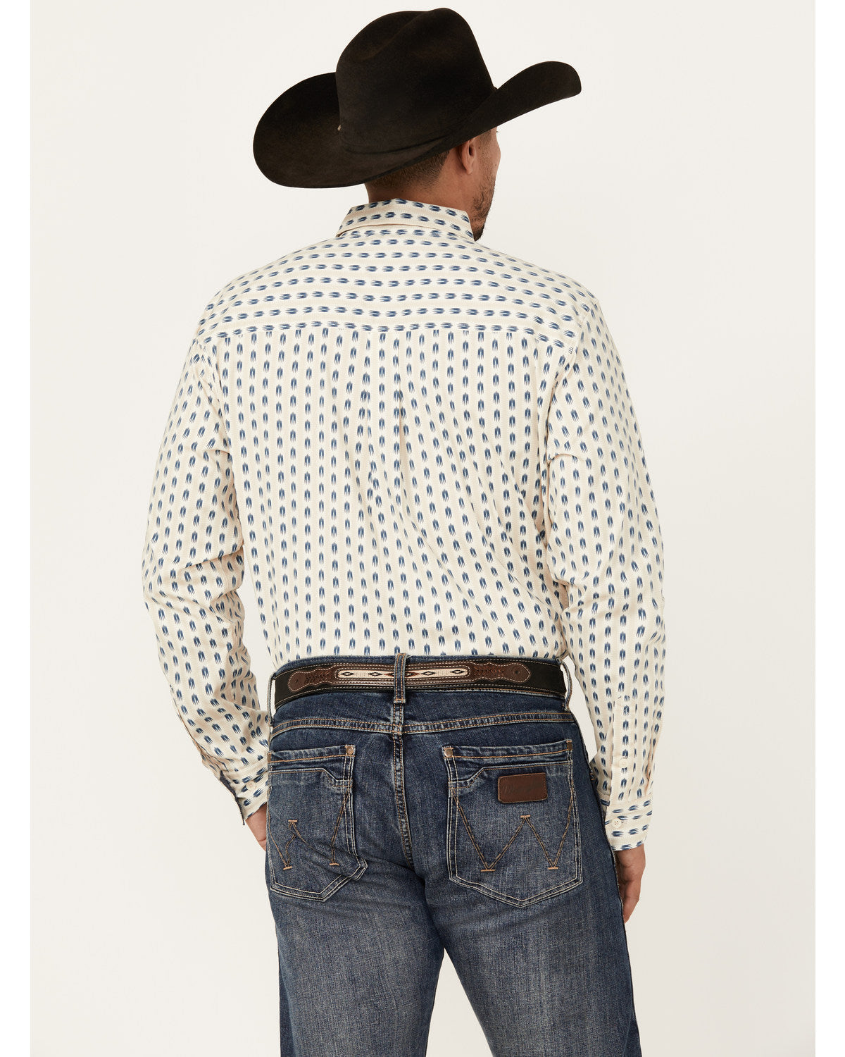 Men's Gunsmoke Striped Print Long Sleeve Button-Down Stretc