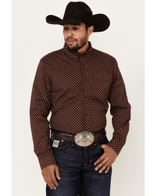 Men's Big Deal Geo Print Long Sleeve Button-Down Stretch We