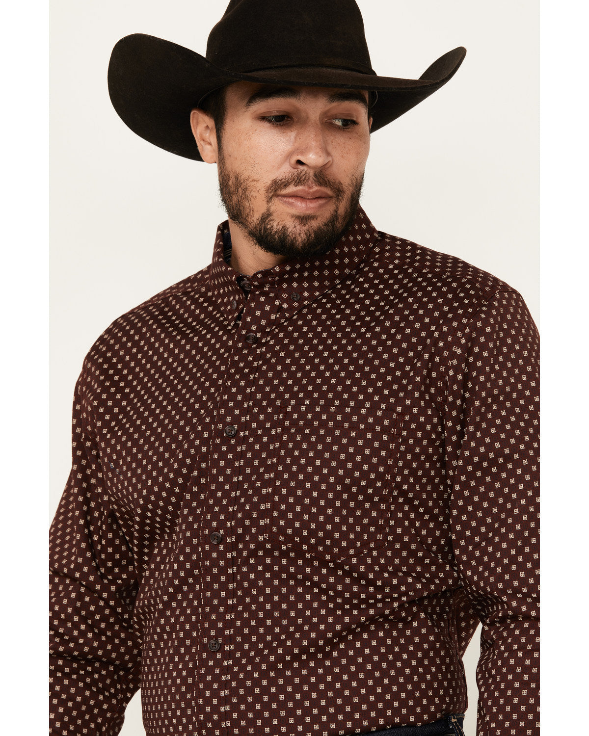 Men's Big Deal Geo Print Long Sleeve Button-Down Stretch We