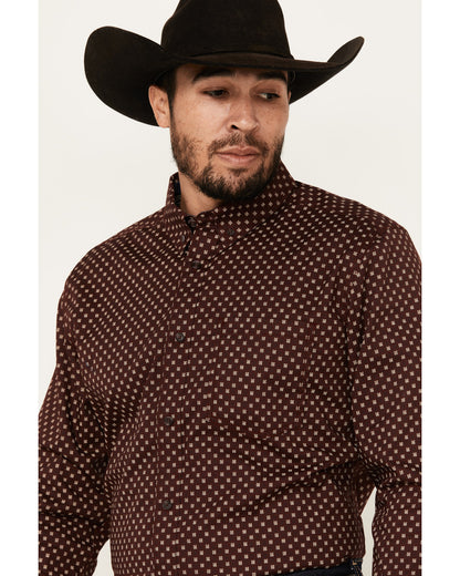 Men's Big Deal Geo Print Long Sleeve Button-Down Stretch We