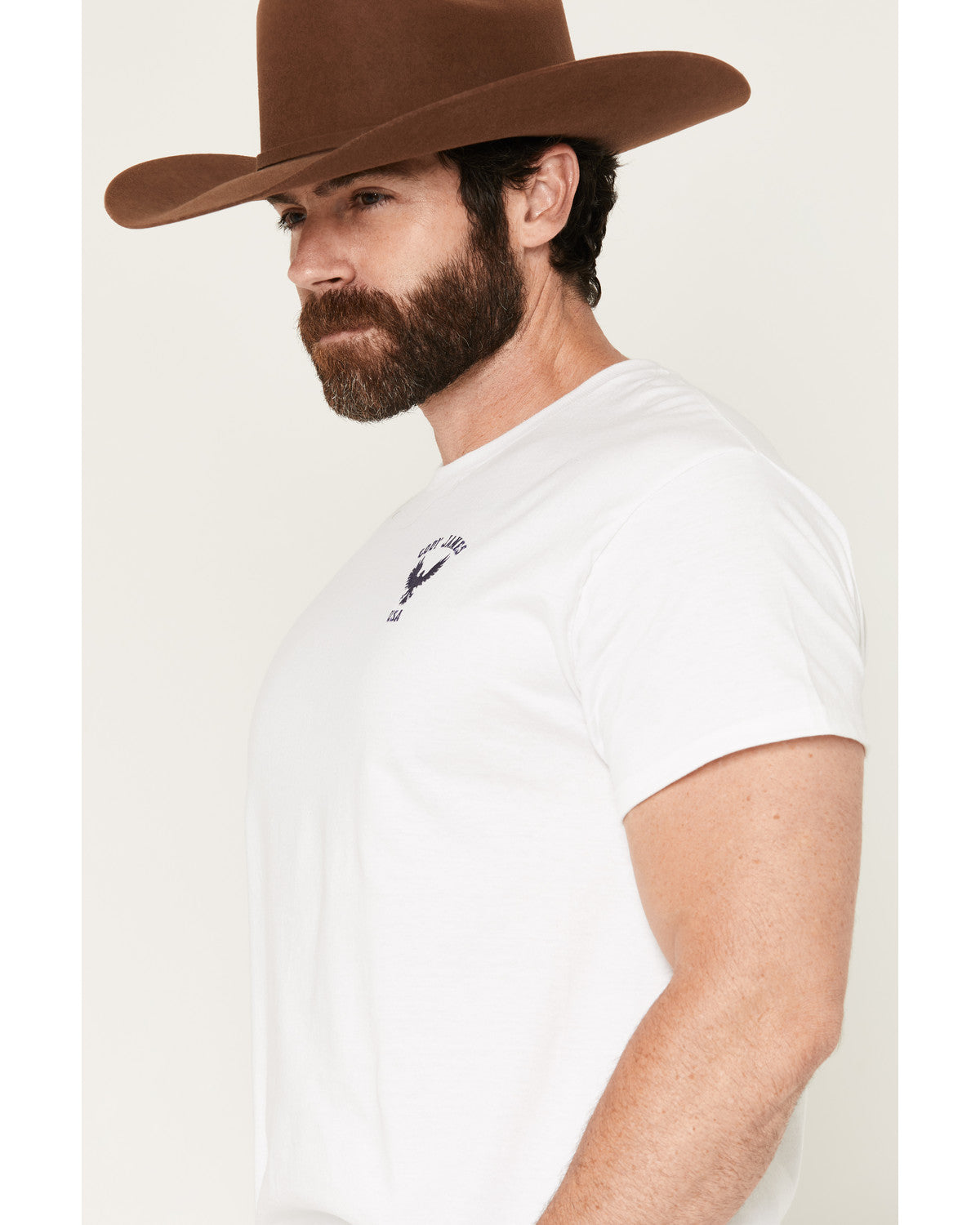 Men's USA Eagle Embroidered Short Sleeve Graphic T-Shirt