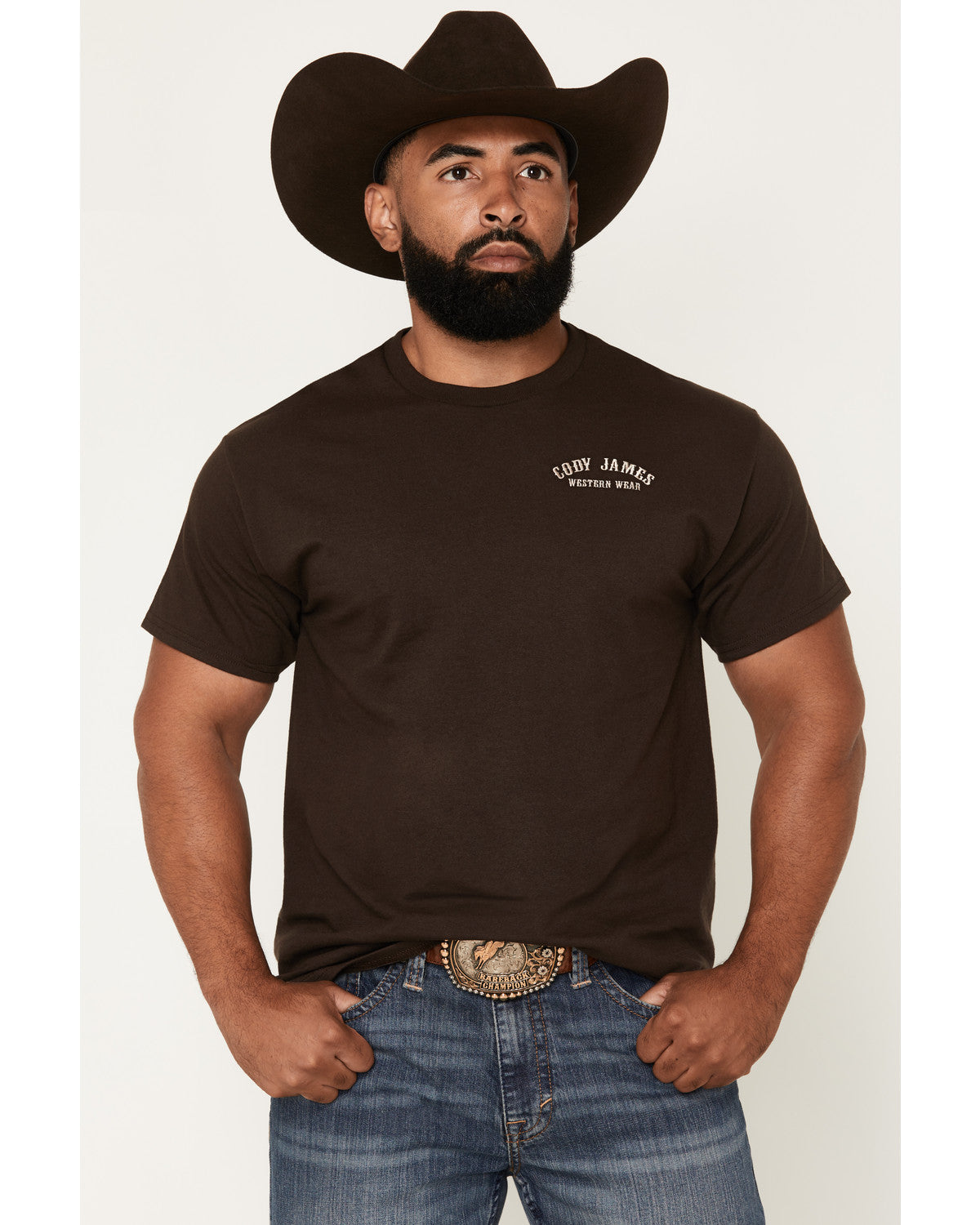 Men's Embroidered Text Short Sleeve Graphic T-Shirt