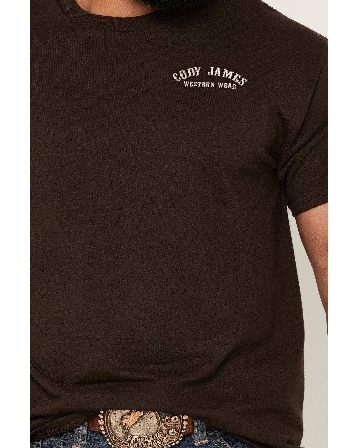 Men's Embroidered Text Short Sleeve Graphic T-Shirt