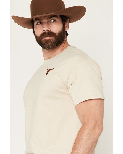 Men's Bull Skull Embroidered Short Sleeve Graphic T-Shirt
