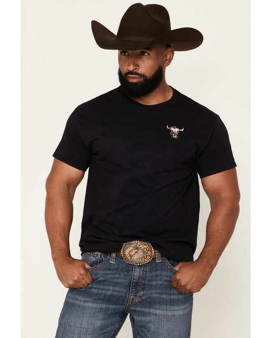 Men's Skull and Snake Embroidered Short Sleeve Graphic T-Sh