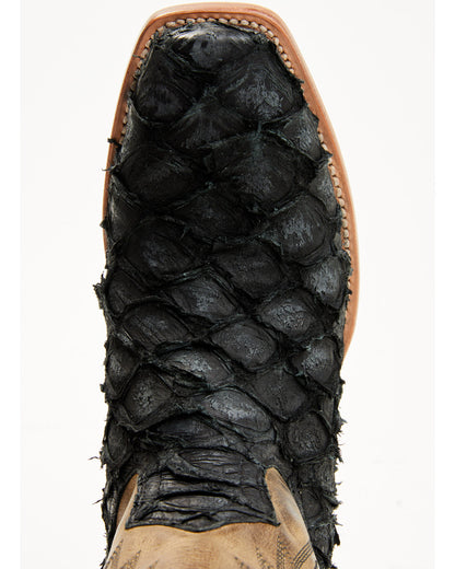 Men's Vaqueras Exotic Pirarucu Western Boots - Square Toe