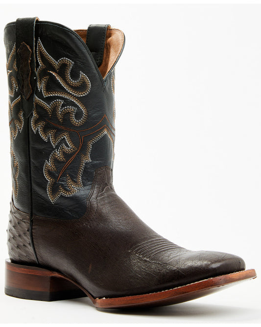 Men's Exotic Ostrich Western Boots - Broad Square Toe