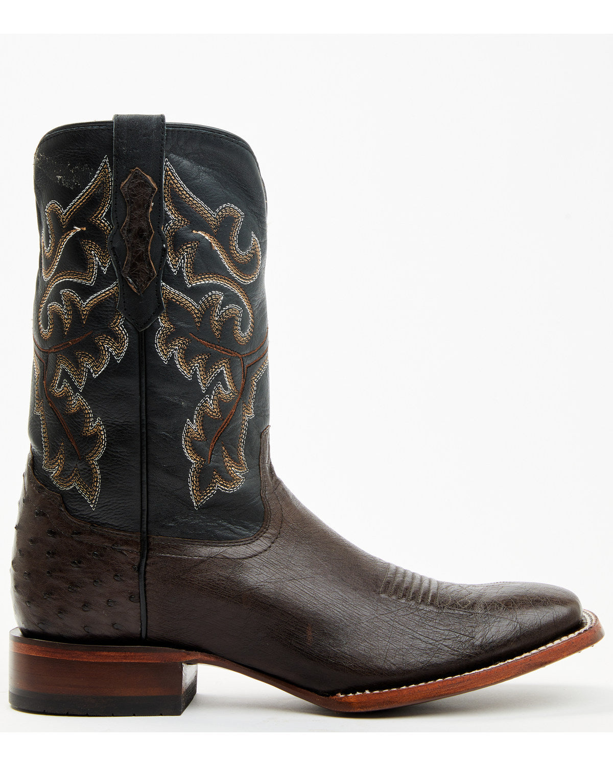 Men's Exotic Ostrich Western Boots - Broad Square Toe