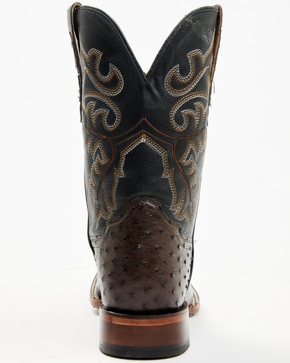 Men's Exotic Ostrich Western Boots - Broad Square Toe