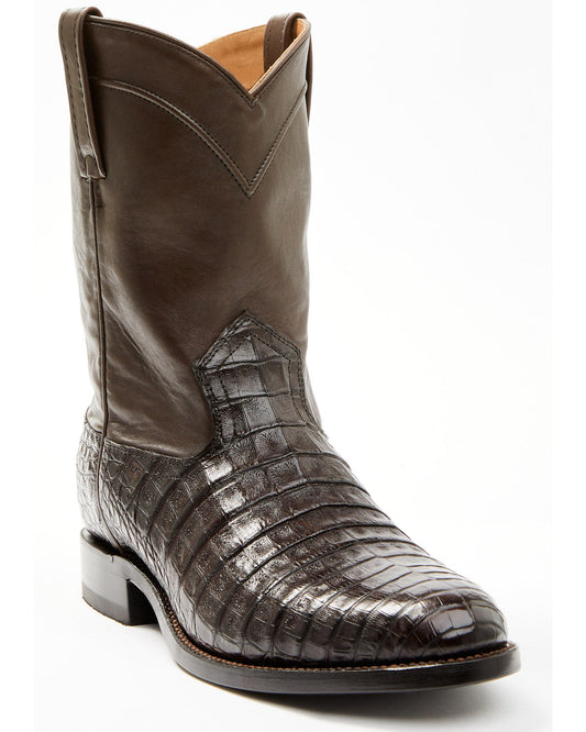 Black 1978® Men's Carmen Exotic Caiman Belly Roper Boots -