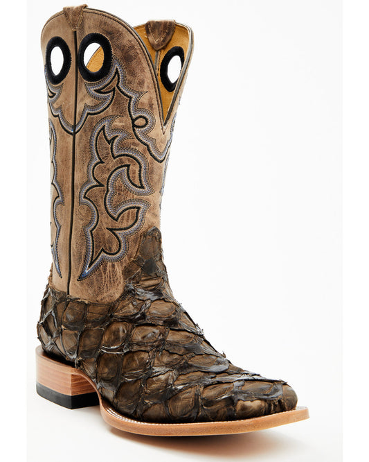Men's Exotic Pirarucu Western Boots - Broad Square Toe