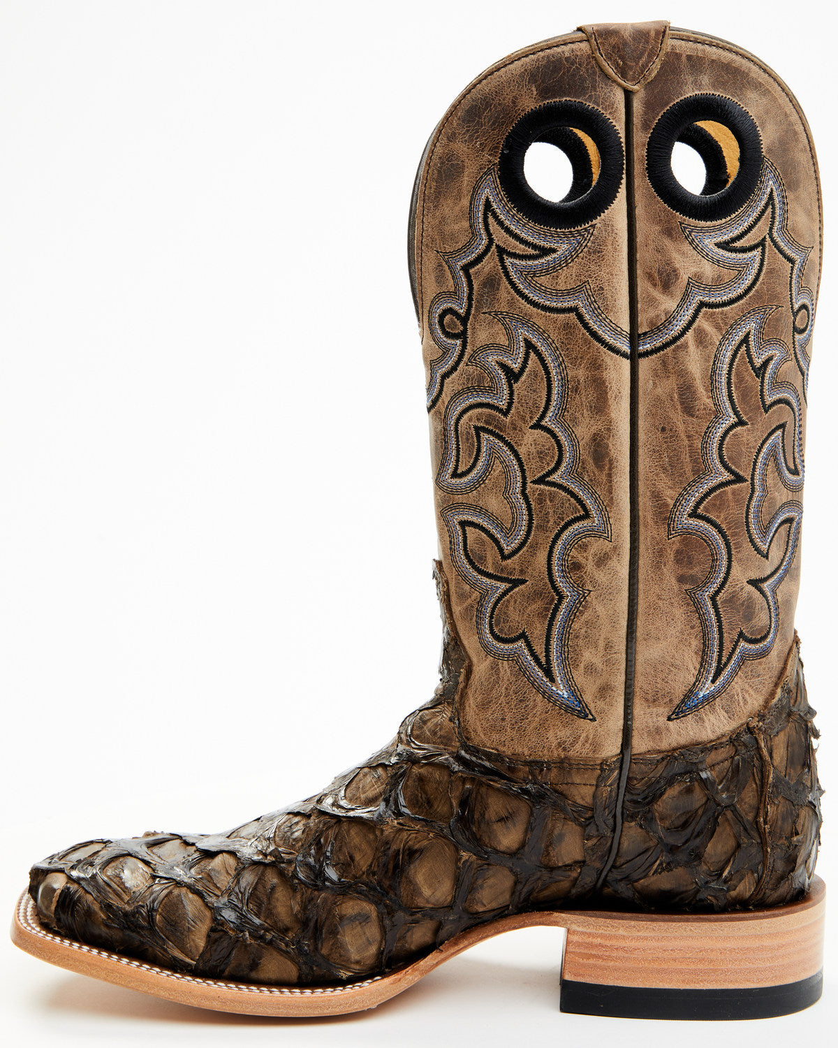 Men's Exotic Pirarucu Western Boots - Broad Square Toe