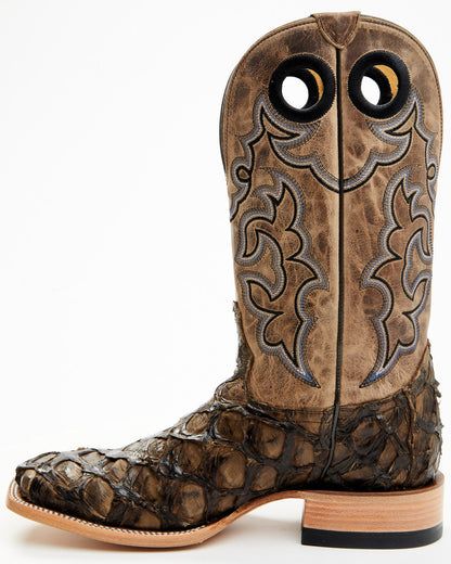 Men's Exotic Pirarucu Western Boots - Broad Square Toe