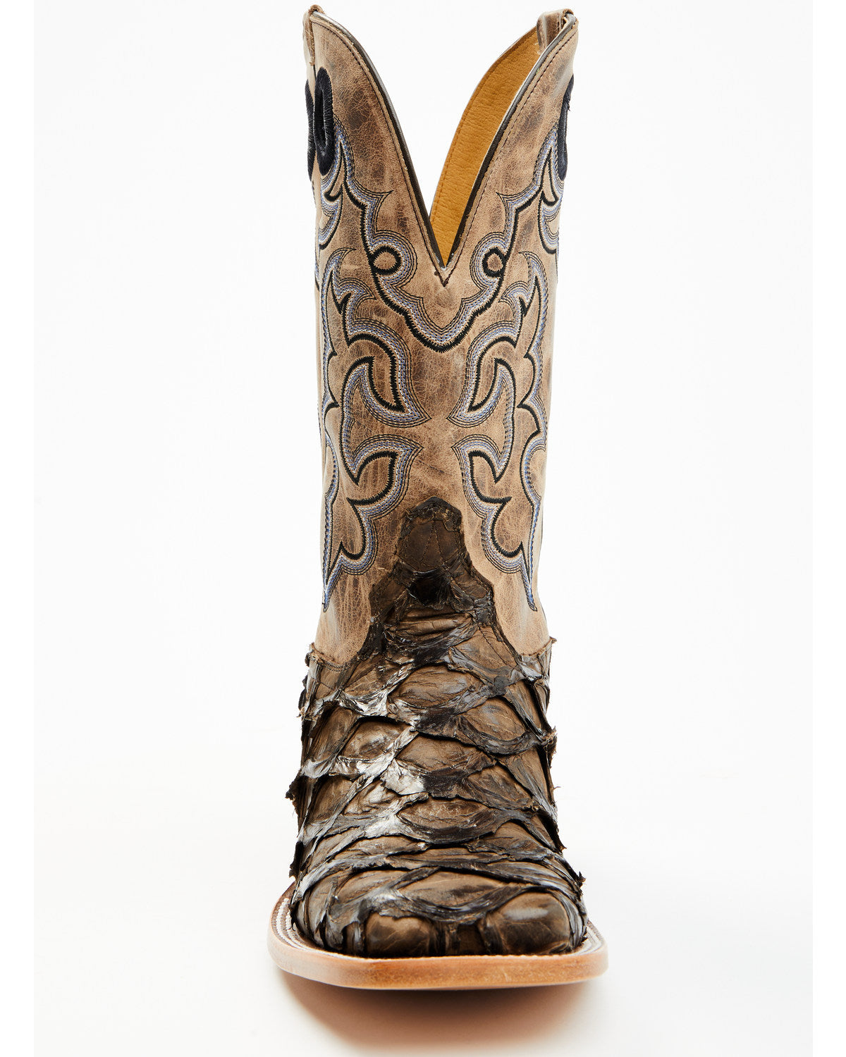 Men's Exotic Pirarucu Western Boots - Broad Square Toe