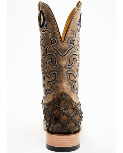 Men's Exotic Pirarucu Western Boots - Broad Square Toe