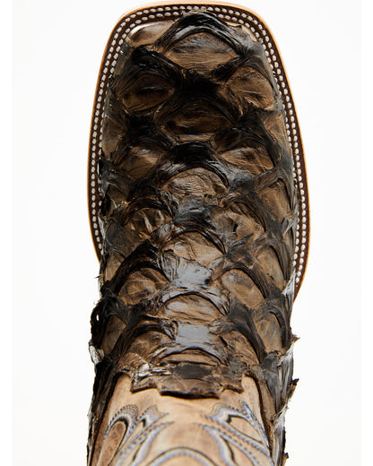Men's Exotic Pirarucu Western Boots - Broad Square Toe