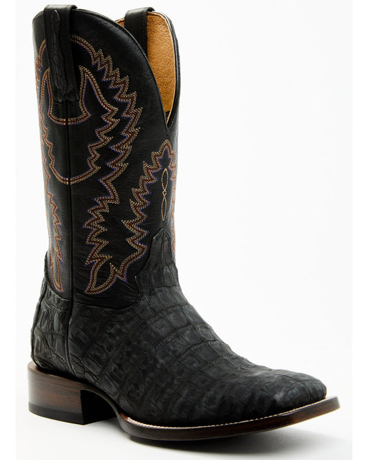 Men's Exotic Caiman Belly Western Boots - Broad Square Toe