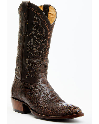Men's Exotic Ostrich Leg Western Boots - Round Toe
